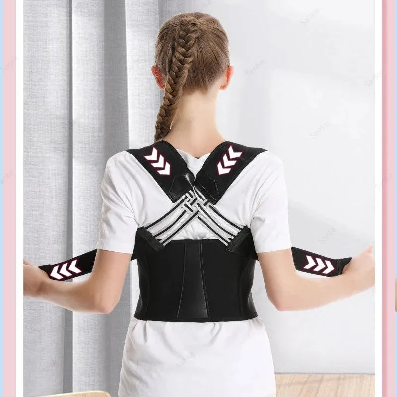 Back Brace Posture Corrector for Women and Men, Shoulder Straightener Adjustable Full Back Support Upper and Lower Pain Relief