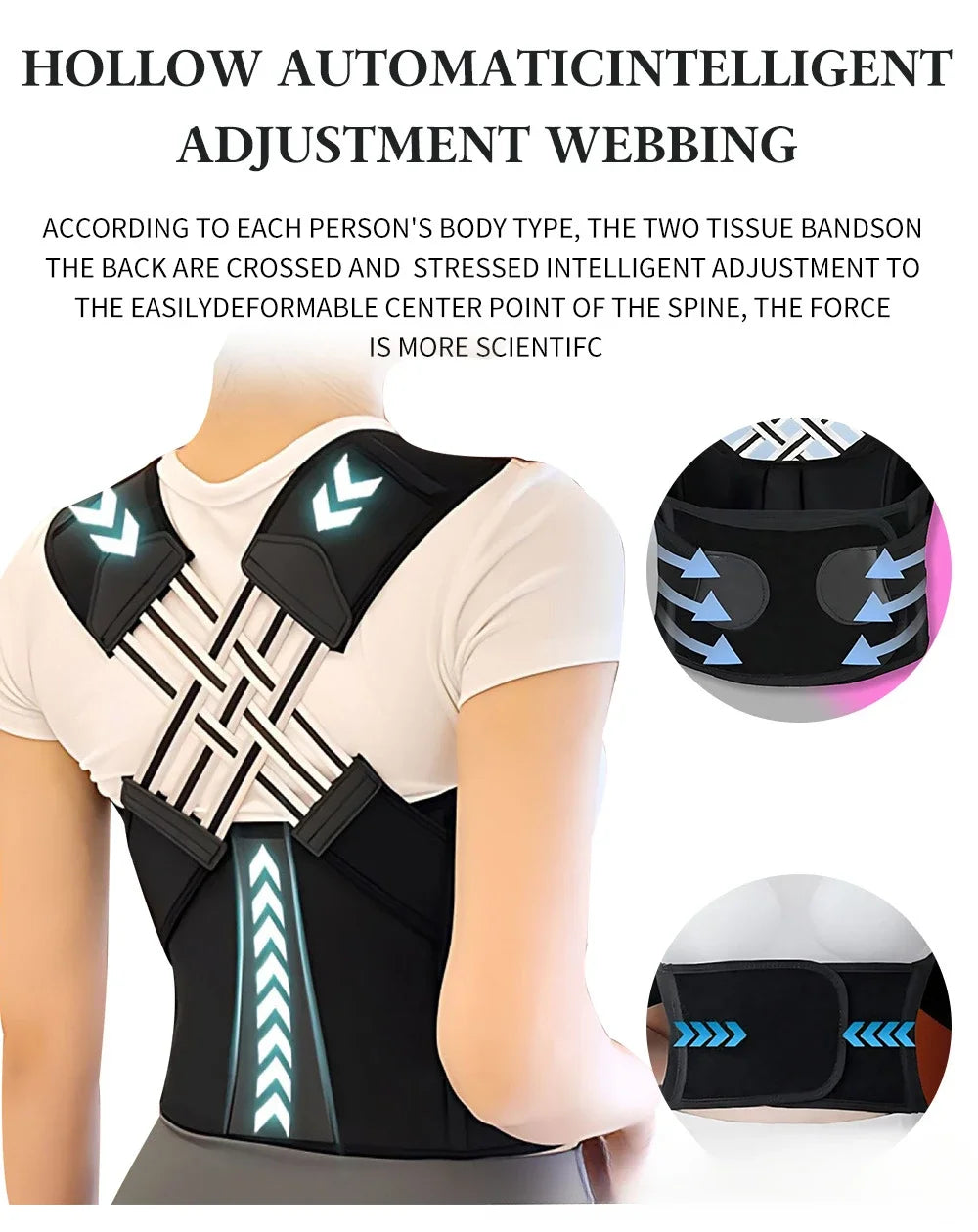 Back Brace Posture Corrector for Women and Men, Shoulder Straightener Adjustable Full Back Support Upper and Lower Pain Relief